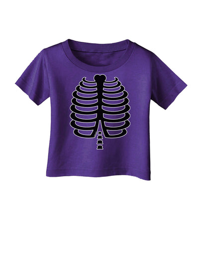 Black Skeleton Ribcage Halloween Infant T-Shirt Dark-Infant T-Shirt-TooLoud-Purple-06-Months-Davson Sales