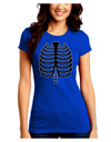 Black Skeleton Ribcage Halloween Juniors Crew Dark T-Shirt-T-Shirts Juniors Tops-TooLoud-Royal-Blue-Juniors Fitted Small-Davson Sales