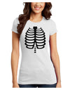 Black Skeleton Ribcage Halloween Juniors T-Shirt-Womens Juniors T-Shirt-TooLoud-White-Juniors Fitted XS-Davson Sales