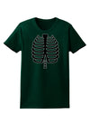 Black Skeleton Ribcage Halloween Womens Dark T-Shirt-TooLoud-Forest-Green-Small-Davson Sales