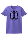 Black Skeleton Ribcage Halloween Womens T-Shirt-Womens T-Shirt-TooLoud-Violet-X-Small-Davson Sales