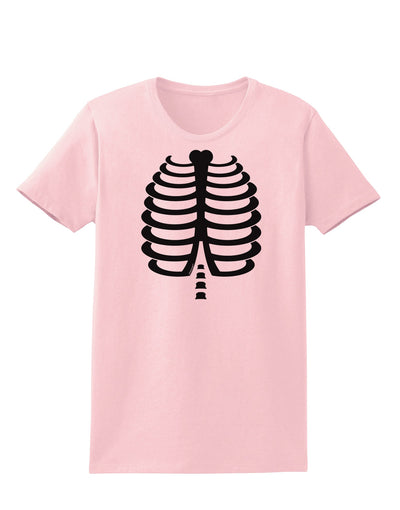 Black Skeleton Ribcage Halloween Womens T-Shirt-Womens T-Shirt-TooLoud-PalePink-X-Small-Davson Sales