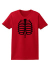 Black Skeleton Ribcage Halloween Womens T-Shirt-Womens T-Shirt-TooLoud-Red-X-Small-Davson Sales