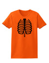 Black Skeleton Ribcage Halloween Womens T-Shirt-Womens T-Shirt-TooLoud-Orange-X-Small-Davson Sales