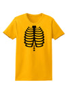 Black Skeleton Ribcage Halloween Womens T-Shirt-Womens T-Shirt-TooLoud-Gold-X-Small-Davson Sales