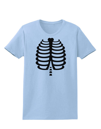 Black Skeleton Ribcage Halloween Womens T-Shirt-Womens T-Shirt-TooLoud-Light-Blue-X-Small-Davson Sales