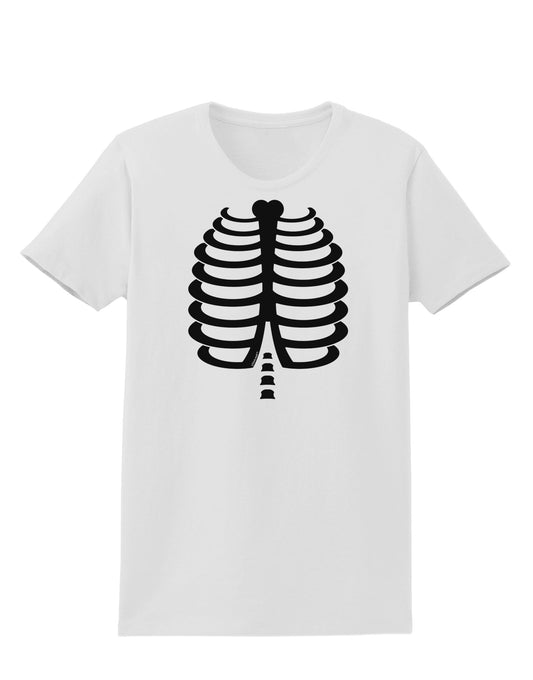 Black Skeleton Ribcage Halloween Womens T-Shirt-Womens T-Shirt-TooLoud-White-X-Small-Davson Sales