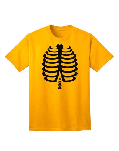 Black Skeleton Ribcage - Premium Halloween Adult T-Shirt Collection-Mens T-shirts-TooLoud-Gold-Small-Davson Sales