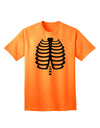 Black Skeleton Ribcage - Premium Halloween Adult T-Shirt Collection-Mens T-shirts-TooLoud-Neon-Orange-Small-Davson Sales