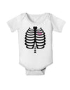 Black Skeleton Ribcage with Pink Heart Halloween Baby Romper Bodysuit-Baby Romper-TooLoud-White-06-Months-Davson Sales