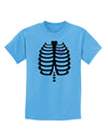 Black Skeleton Ribcage with Pink Heart Halloween Childrens T-Shirt-Childrens T-Shirt-TooLoud-Aquatic-Blue-X-Small-Davson Sales