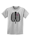 Black Skeleton Ribcage with Pink Heart Halloween Childrens T-Shirt-Childrens T-Shirt-TooLoud-AshGray-X-Small-Davson Sales