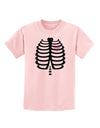 Black Skeleton Ribcage with Pink Heart Halloween Childrens T-Shirt-Childrens T-Shirt-TooLoud-PalePink-X-Small-Davson Sales