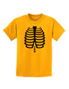 Black Skeleton Ribcage with Pink Heart Halloween Childrens T-Shirt-Childrens T-Shirt-TooLoud-Gold-X-Small-Davson Sales