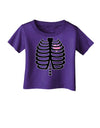 Black Skeleton Ribcage with Pink Heart Halloween Infant T-Shirt Dark-Infant T-Shirt-TooLoud-Purple-06-Months-Davson Sales