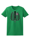 Black Skeleton Ribcage with Pink Heart Halloween Womens Dark T-Shirt-TooLoud-Kelly-Green-X-Small-Davson Sales