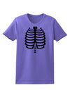 Black Skeleton Ribcage with Pink Heart Halloween Womens T-Shirt-Womens T-Shirt-TooLoud-Violet-X-Small-Davson Sales