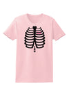 Black Skeleton Ribcage with Pink Heart Halloween Womens T-Shirt-Womens T-Shirt-TooLoud-PalePink-X-Small-Davson Sales