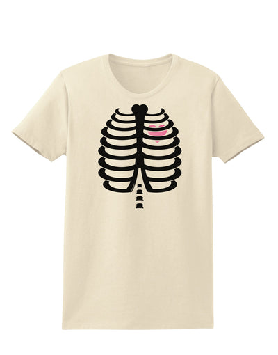 Black Skeleton Ribcage with Pink Heart Halloween Womens T-Shirt-Womens T-Shirt-TooLoud-Natural-X-Small-Davson Sales