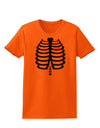 Black Skeleton Ribcage with Pink Heart Halloween Womens T-Shirt-Womens T-Shirt-TooLoud-Orange-X-Small-Davson Sales