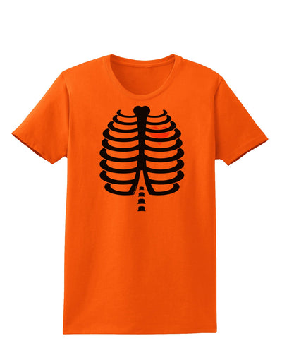 Black Skeleton Ribcage with Pink Heart Halloween Womens T-Shirt-Womens T-Shirt-TooLoud-Orange-X-Small-Davson Sales