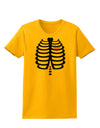 Black Skeleton Ribcage with Pink Heart Halloween Womens T-Shirt-Womens T-Shirt-TooLoud-Gold-X-Small-Davson Sales