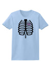 Black Skeleton Ribcage with Pink Heart Halloween Womens T-Shirt-Womens T-Shirt-TooLoud-Light-Blue-X-Small-Davson Sales