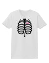 Black Skeleton Ribcage with Pink Heart Halloween Womens T-Shirt-Womens T-Shirt-TooLoud-White-X-Small-Davson Sales