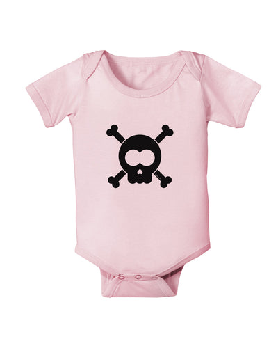 Black Skull and Crossbones Baby Romper Bodysuit-Baby Romper-TooLoud-Light-Pink-06-Months-Davson Sales