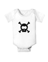 Black Skull and Crossbones Baby Romper Bodysuit-Baby Romper-TooLoud-White-06-Months-Davson Sales