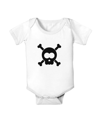 Black Skull and Crossbones Baby Romper Bodysuit-Baby Romper-TooLoud-White-06-Months-Davson Sales