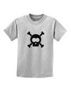 Black Skull and Crossbones Childrens T-Shirt-Childrens T-Shirt-TooLoud-AshGray-X-Small-Davson Sales