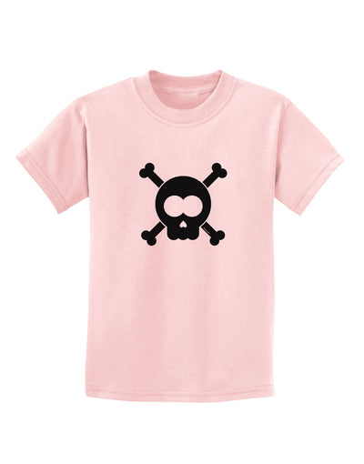 Black Skull and Crossbones Childrens T-Shirt-Childrens T-Shirt-TooLoud-PalePink-X-Small-Davson Sales