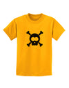 Black Skull and Crossbones Childrens T-Shirt-Childrens T-Shirt-TooLoud-Gold-X-Small-Davson Sales