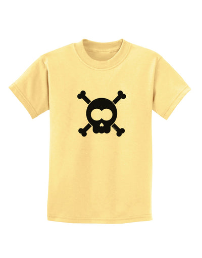 Black Skull and Crossbones Childrens T-Shirt-Childrens T-Shirt-TooLoud-Daffodil-Yellow-X-Small-Davson Sales