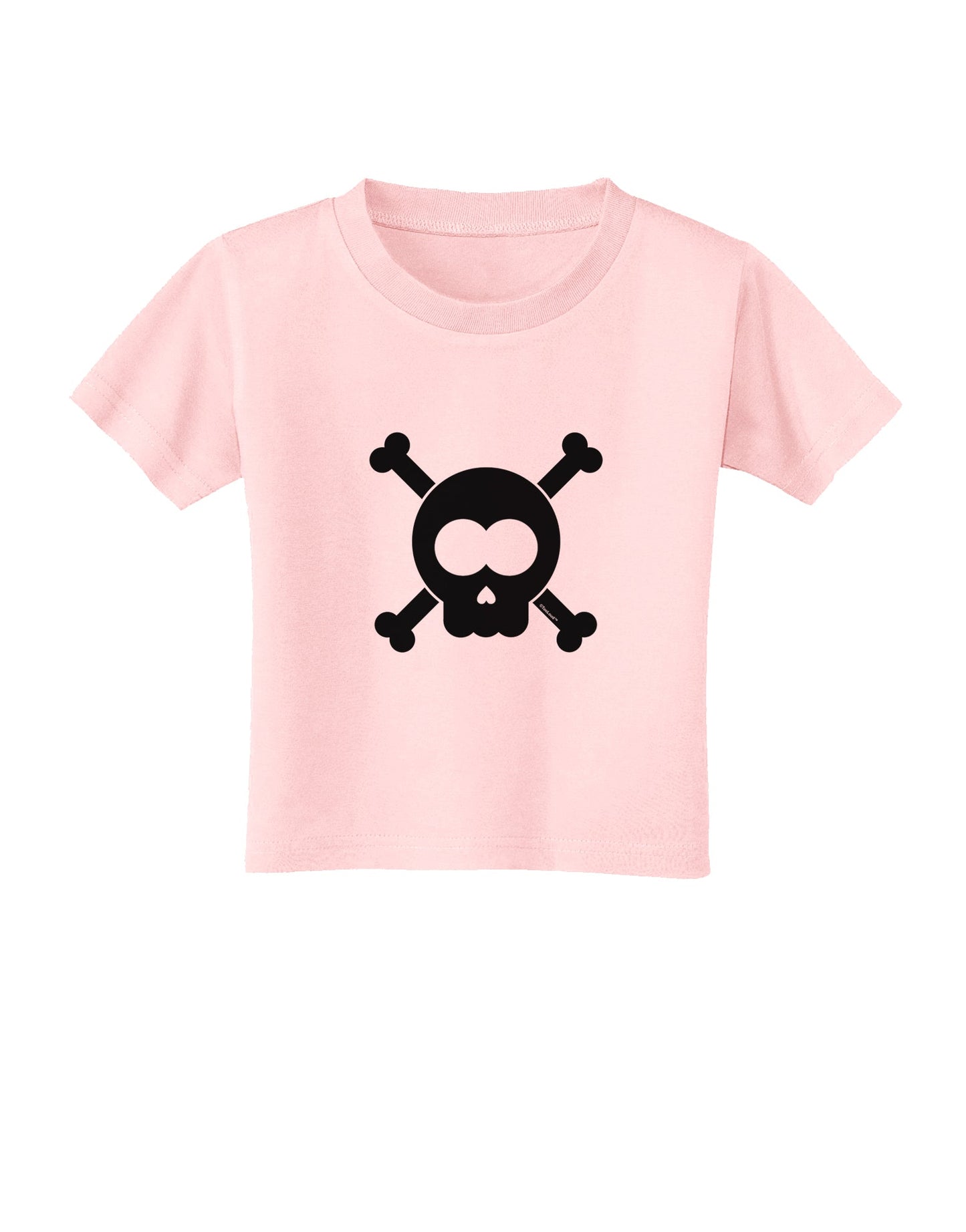 Black Skull and Crossbones Toddler T-Shirt-Toddler T-Shirt-TooLoud-Light-Pink-2T-Davson Sales