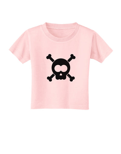 Black Skull and Crossbones Toddler T-Shirt-Toddler T-Shirt-TooLoud-Light-Pink-2T-Davson Sales