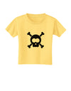 Black Skull and Crossbones Toddler T-Shirt-Toddler T-Shirt-TooLoud-Daffodil-Yellow-2T-Davson Sales