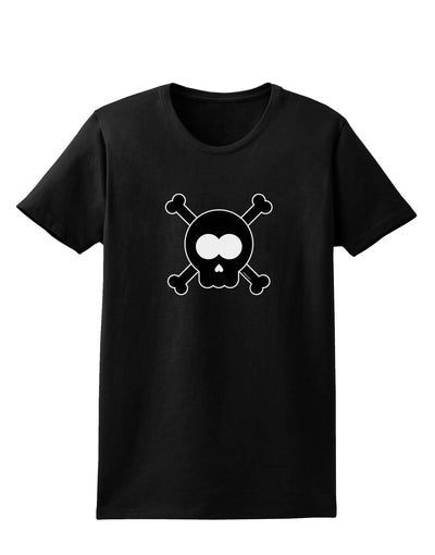 Black Skull and Crossbones Womens Dark T-Shirt-TooLoud-Black-X-Small-Davson Sales