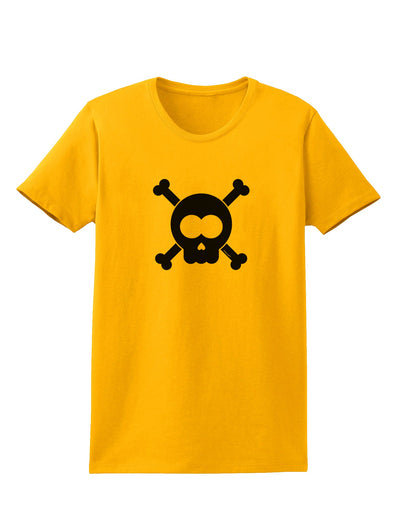 Black Skull and Crossbones Womens T-Shirt-Womens T-Shirt-TooLoud-Gold-X-Small-Davson Sales