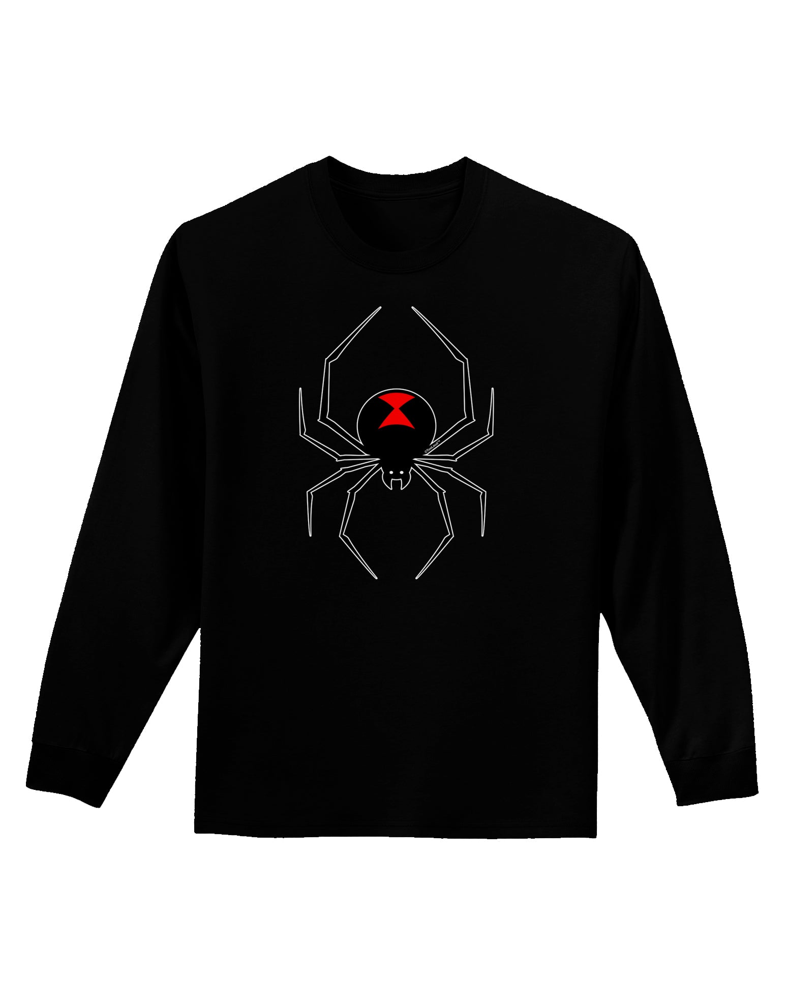 Black Widow Spider Design Adult Long Sleeve Dark T-Shirt-TooLoud-Black-Small-Davson Sales