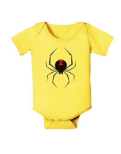 Black Widow Spider Design Baby Romper Bodysuit-Baby Romper-TooLoud-Yellow-06-Months-Davson Sales