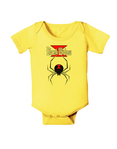 Black Widow Spider Design - Logo Baby Romper Bodysuit-Baby Romper-TooLoud-Yellow-06-Months-Davson Sales