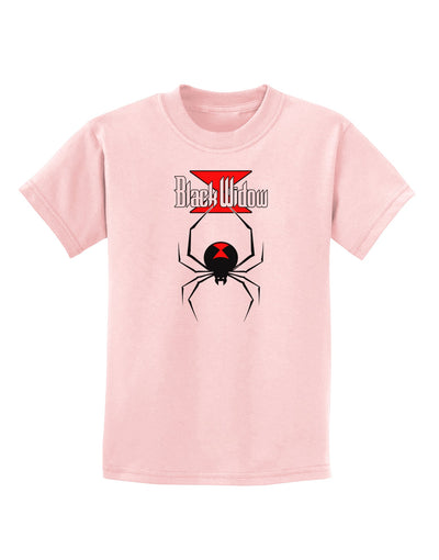 Black Widow Spider Design - Logo Childrens T-Shirt-Childrens T-Shirt-TooLoud-PalePink-X-Small-Davson Sales