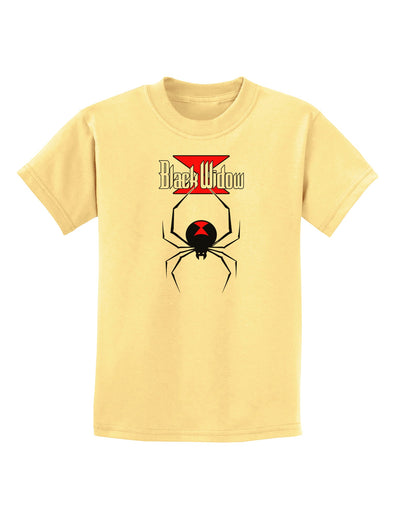 Black Widow Spider Design - Logo Childrens T-Shirt-Childrens T-Shirt-TooLoud-Daffodil-Yellow-X-Small-Davson Sales