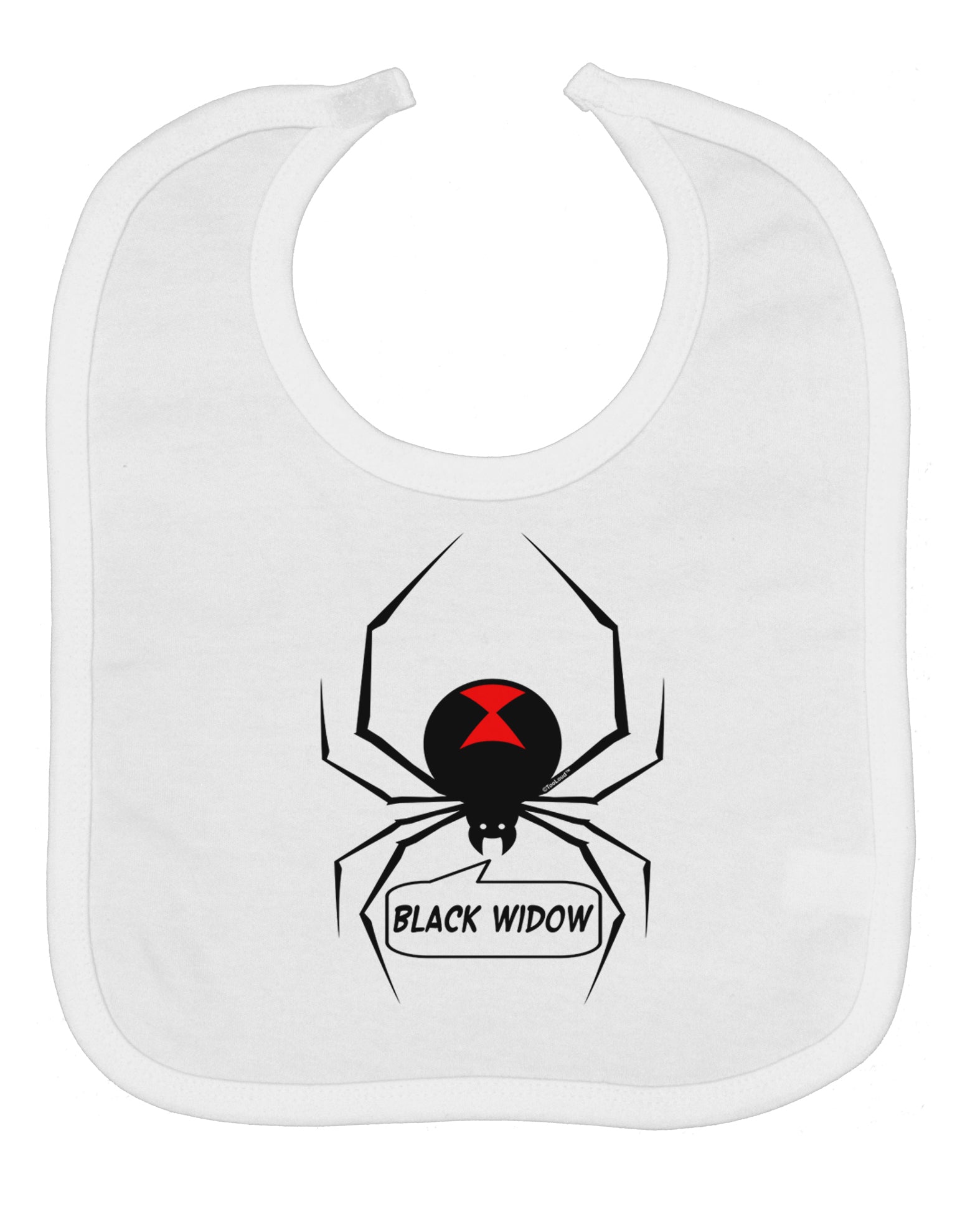 Black Widow Spider Design - Text Baby Bib