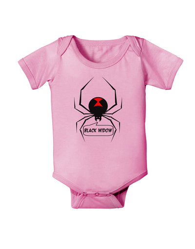 Black Widow Spider Design - Text Baby Romper Bodysuit-Baby Romper-TooLoud-Light-Pink-06-Months-Davson Sales