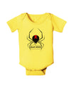 Black Widow Spider Design - Text Baby Romper Bodysuit-Baby Romper-TooLoud-Yellow-06-Months-Davson Sales