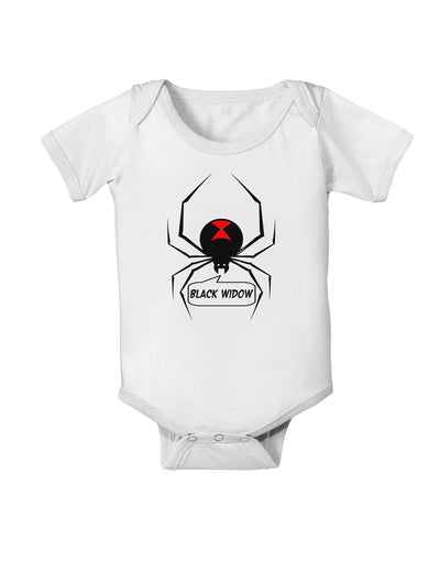 Black Widow Spider Design - Text Baby Romper Bodysuit-Baby Romper-TooLoud-White-06-Months-Davson Sales