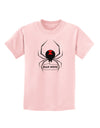 Black Widow Spider Design - Text Childrens T-Shirt-Childrens T-Shirt-TooLoud-PalePink-X-Small-Davson Sales